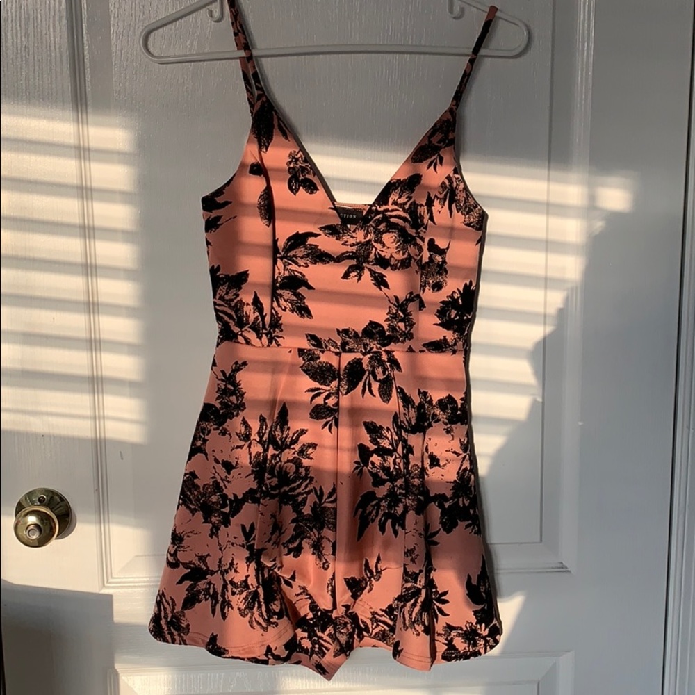 Salmon/pink floral romper